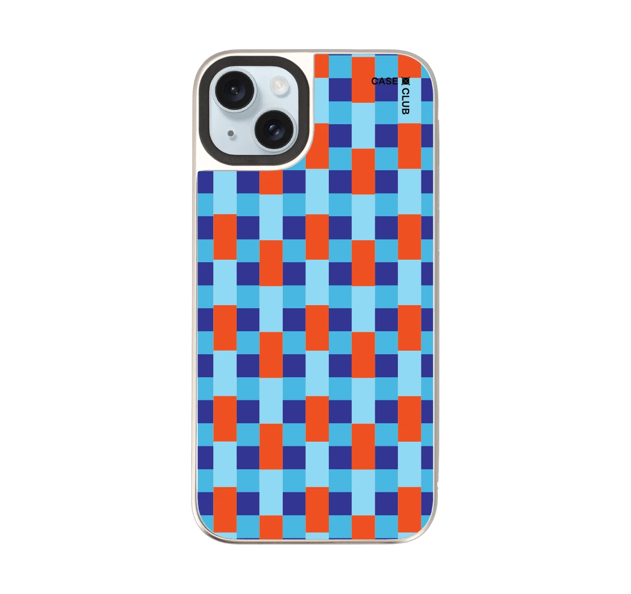 iphone 15 plus mirror magsafe orange & blue multi color tile